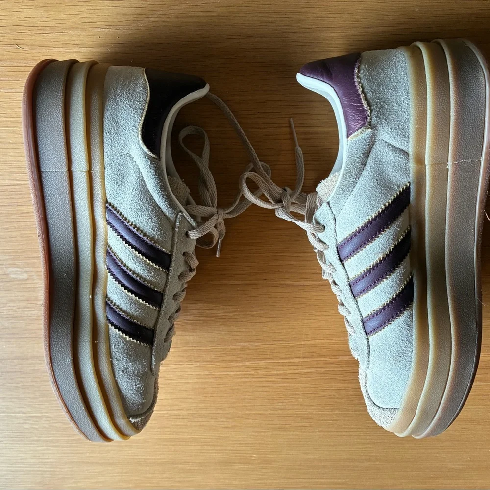 adidas Beige and Black Platform Sneakers - Picture 4 of 5